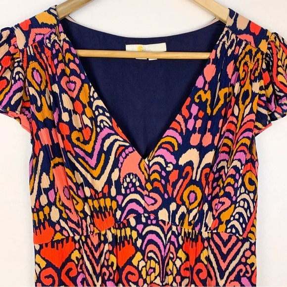 Boden Grace Flutter Sleeve Dress Multicolor Ikat - Picture 6 of 9